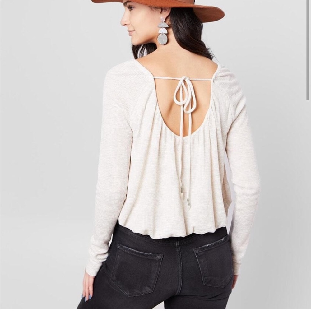 Free People Bondi waffle knit top